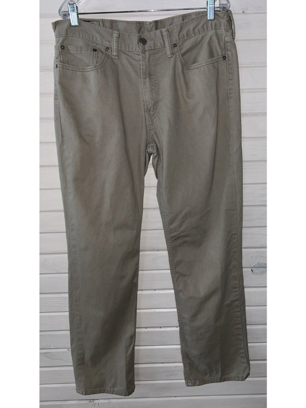 Levis Mens 514 Straight Fit Pants Sz 36 x 32 Jeans 100% Cotton Khaki Beige EUC